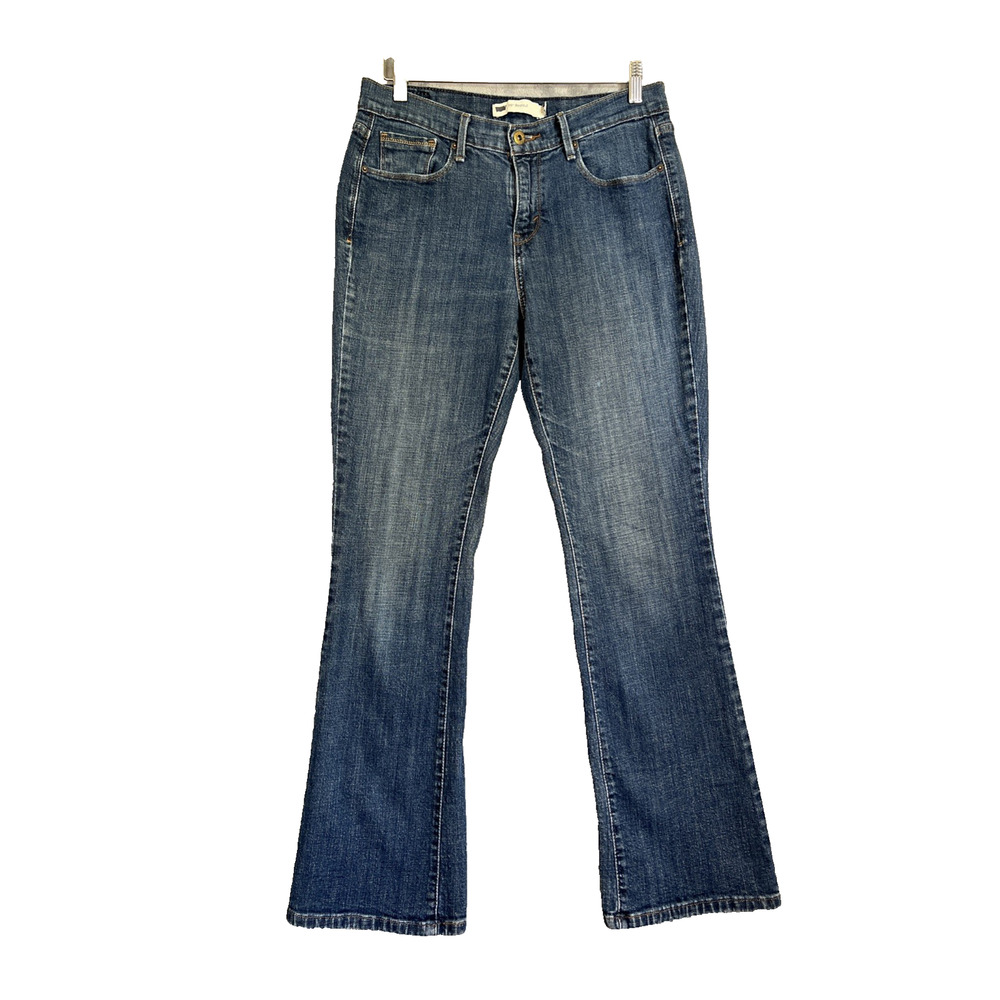 Levis Jeans Womens 8 Blue 515 Bootcut Stretch Denim 30" Inseam Embroidered